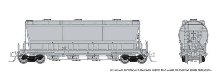 ACF PD3500 Flexi Flo Covered Hopper - Ready to Run -- Undecorated (Early Body)