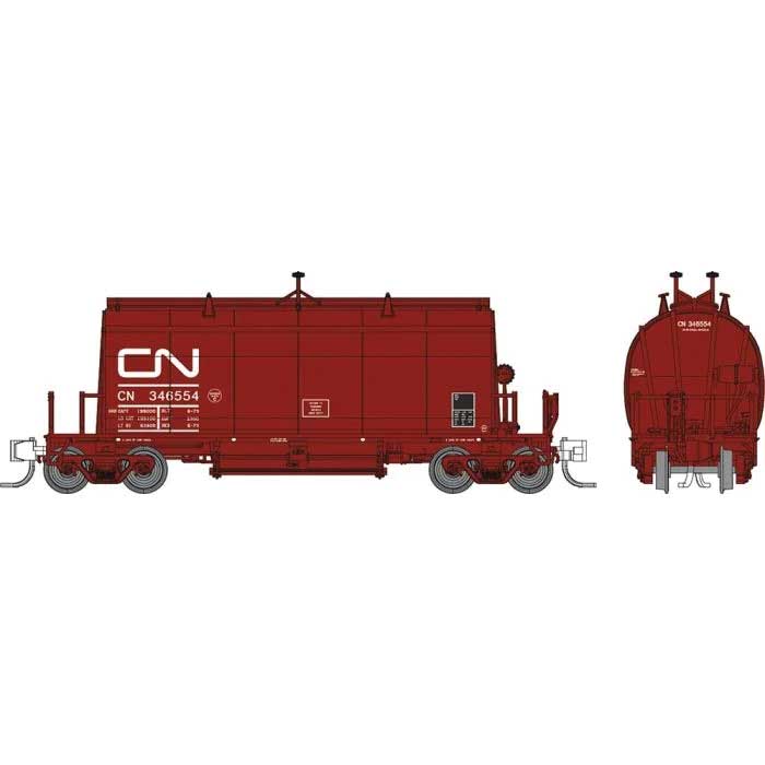 Long Barrel Ore Hopper 6-Pack - Ready to Run -- Canadian National Set 2 (mineral brown, noodle logo)