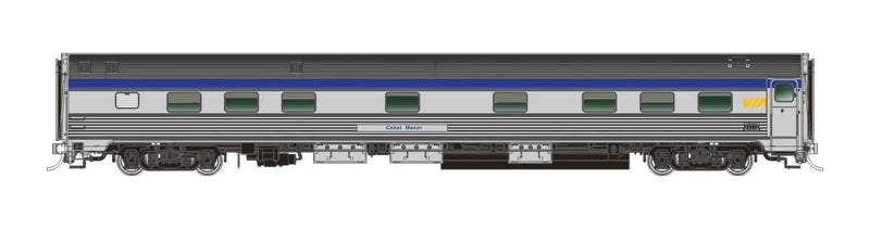The Canadian Coach, Manor, Chateau Add-On Set - Ready to Run -- VIA Rail Canada (Original, stainless steel, blue, yellow)-1
