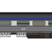 The Canadian Coach, Manor, Chateau Add-On Set - Ready to Run -- VIA Rail Canada (Original, stainless steel, blue, yellow)