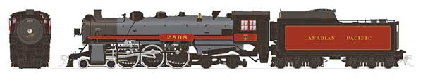 Class H1b 4-6-4 Hudson - Standard DC -- Canadian Pacific #2818 (bright maroon, gray, black, Spans the World Logo)