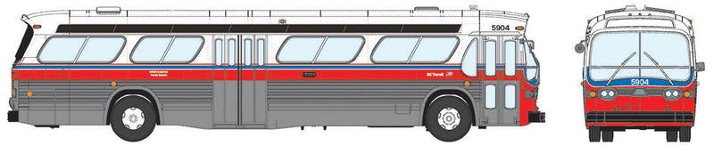 1959-1986 GM New Look/Fishbowl Bus - Standard - Assembled -- BC Transit #844 (silver, white, red)
