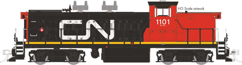 GMD-1 1100-Series 4-Axle Version - LokSound & DCC -- Canadian National 1101 (black, red cab, large Noodle logo)