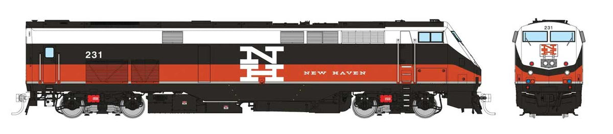 GE P32AC-DM - Sound and DCC -- Connecticut Department of Transportation #231 (New Haven black, white, red)