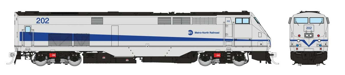 GE P32AC-DM - Sound and DCC -- Metro-North #202 (silver, blue)