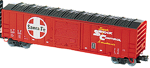 50' Ribbed Side Boxcar 3-Rail -- ATSF