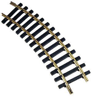 American Style Curved Track w/Solid Brass Rail -- Half Section/12 pcs
