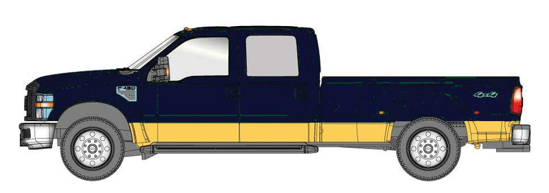 Ford F-450 XLT Dual Rear Wheel Crew-Cab Pickup Truck - Assembled -- Deep Metallic Blue, Gold