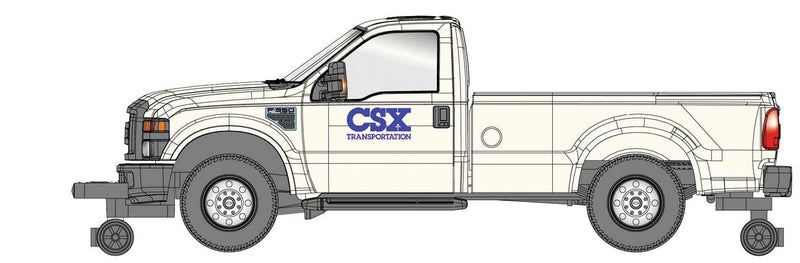 Ford F-350 XL SRW Pickup Truck w/Hy-Rail Wheels, Standard Cab - Assembled -- CSX (white)