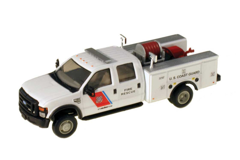 Ford F-550 XLT Dual Rear Wheel Crew-Cab Brush Fire Truck - Assembled -- United States Coast Guard - Base Boston (white)