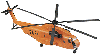 Mini-Tanks Military - Modern German Army (BW) - Aircraft -- Sikorsky CH 53 "SAR" Search & Rescue Helicopter (orange, plastic kit)