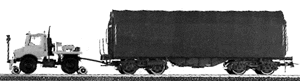 Road/Rail Shunting Vehicle -- LOCTRAC 100S with Canvas Hood Car Shimms "DB-Cargo" 1985+