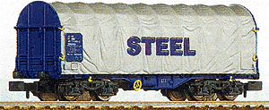 Tarpaulin Car Era V -- OBB "Steel Stahlwaggon" (blue,white tarp)