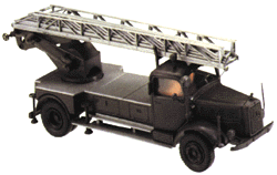Mini-Tanks Military German Army WWII Trucks -- Mercedes 4500S Fire Dept. Rear-Mount Aerial Ladder Truck (gray)