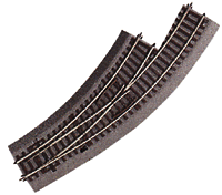 Code 83 #4 Turnout -- Curved, Manual Left