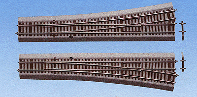 Code 83 #6 Turnout -- Left Hand - 13.6" Length x 10 Degrees