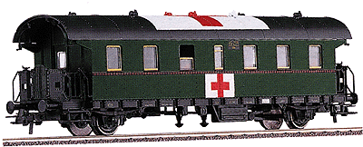 Ci Hospital Car Era II -- DRG (green, gray roof w/medical corps red cross markings on roof & sides)