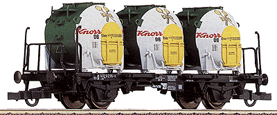 Flatcar -- DB "Knorr" with 3 Egg Noodle Containers
