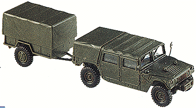 Mini-Tanks Military US/NATO Light Trucks -- M998 "Hummer" 4-Door w/M101 3/4-Ton Single-Axle Trailer Both w/Covers