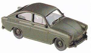 Mini-Tanks Military Modern German Border Guard (BGS) Automobiles -- Volkswagen 1600 TL 2-Door Hardtop Staff Car (Black-Green)