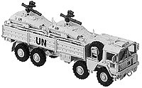 Mini-Tanks Military United Nations-Modern Heavy Trucks -- MAN 454 Flatbed w/2 Weisel Armored Vehicles w/TOW Weapons (white, black)