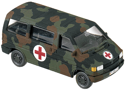 MiniTanks - Modern German Federal Army (BW) - Light Trucks -- Volkswagen T4 Personnel Van - Medical Corps (Camouflage)