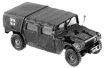 Mini-Tanks Military US/NATO Light Trucks -- M998 "HUMMER" 4x4 Crew Cab Cargo Carrier - Camouflaged Medical Corps Vehic