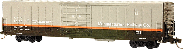 PC&F 62' Insulated Beer Car w/10' 6" Door -- Manufacturers Railway (gray, black)