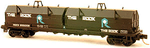 100-Ton Evans Coil Car - Assembled w/Micro Trains Trucks & Couplers - Single -- Rock Island (black w/blue "R" logo on angled covers)