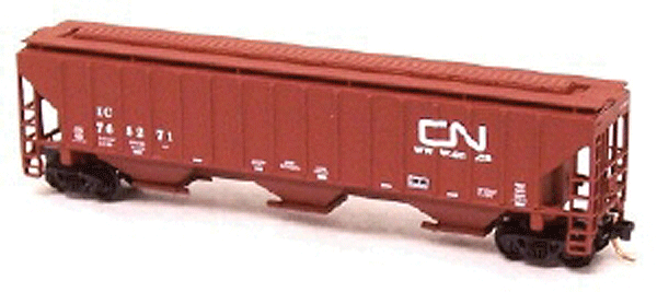 4740 Cubic Foot PS-2CD 3-Bay Covered Hopper - Assembled - Single Car -- Illinois Central/Canadian National w/Micro Trains Trucks & Couplers