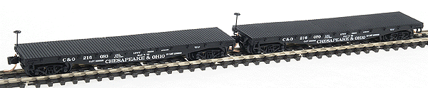 42' Fishbelly Side Sill Flatcar 6-Pack w/MicroTrains(R) Trucks & Couplers -- Chesapeake & Ohio (black)