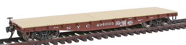 42'10" Fishbelly Side Sill Flatcar - Ready to Run -- New York Central (Boxcar Red)