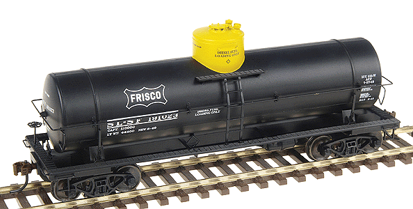 Type 103W 10,000 Gallon Welded Tank Car - Ready to Run -- St. Louis - San Fransciso "Frisco" (black, yellow)