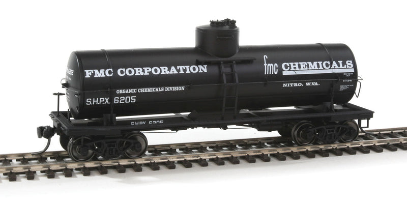 Type 103W 10,000-Gallon Welded Tank Car - Ready to Run -- FMC Corporation (black, FMC Chemicals Lettering)