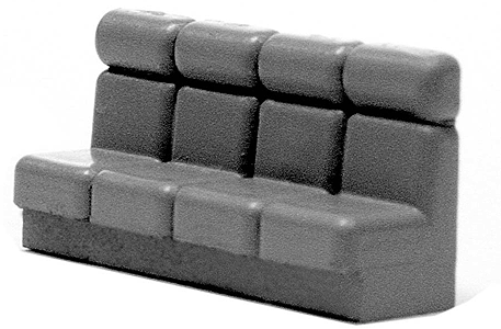 Passenger Car Restroom Details (Plastic) -- Restroom Sofas pkg(3)