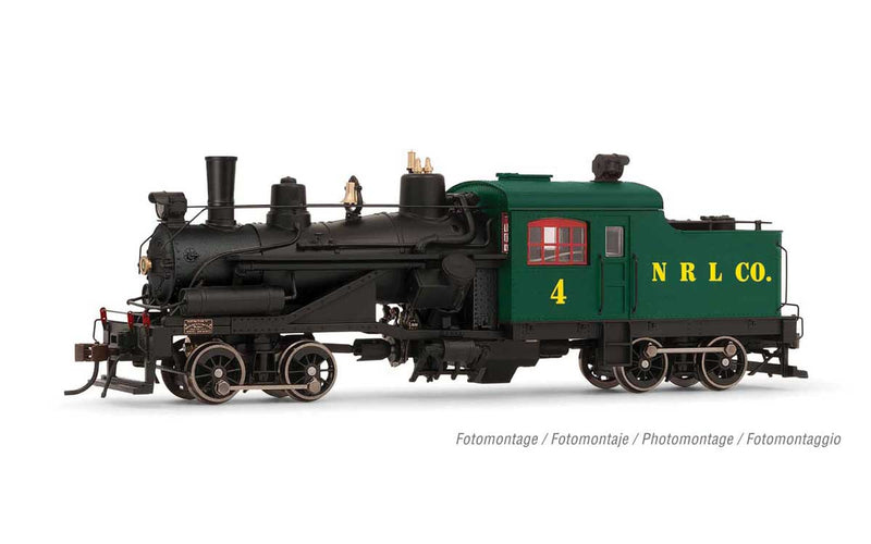 2-Truck Heisler - Sound and DCC -- Northern Redwood Lumber Company 4 (black, green, yellow, red)
