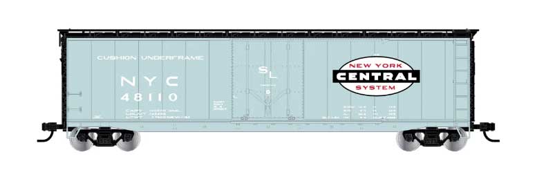 50' Plug-Door Boxcar w/Roofwalk - Ready to Run -- New York Central #48158 (Jade Green, black, Large Cigar Band Logo)