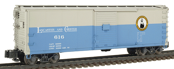Rebuilt Boxcar -- Lancaster & Chester #2 (blue, gray)