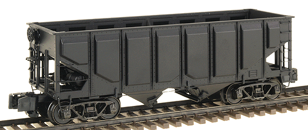 Two-Bay Panel Side Hopper - Single Car -- Unlettered (black)