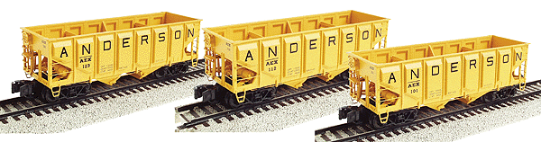Two-Bay Panel Side Hopper - 3-Car Set #1 -- Anderson