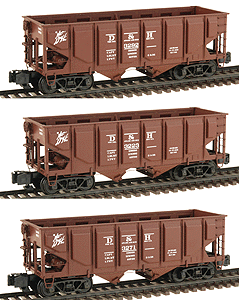 Two-Bay Panel Side Hopper - 3-Car Set #1 -- Delaware & Hudson