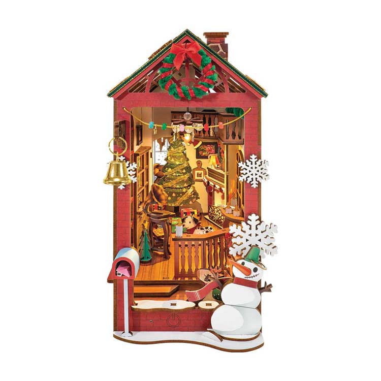 Rolife Christmas Indoor Scene DIY Book Nook TGC07 -- 3-D Laser-Cut Wood Puzzle-2