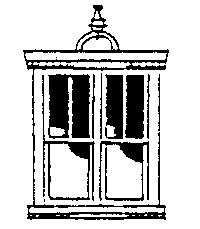 Ornate Double Double-Hung Three-Lite Windows