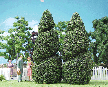 Ready-Made Tree Sets -- Sculptured Topiary Bushes