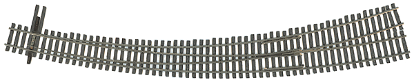 Code 100 Nickel Silver #8 Turnout -- Left Hand Curved