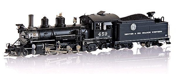 Blackstone Models(TM) Steam DRGW K-27 w/Outboard Valves; Powered - No Sound -- #459 Moffat Tunnel Herald, Road Pilot, Backup Light