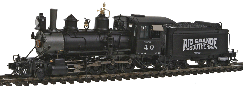 Blackstone Models Steam C-19 2-8-0 Consolidation - Sound & DCC Equipped -- Rio Grande Southern #40 (Rising Sun Logo, Numbered Cab)