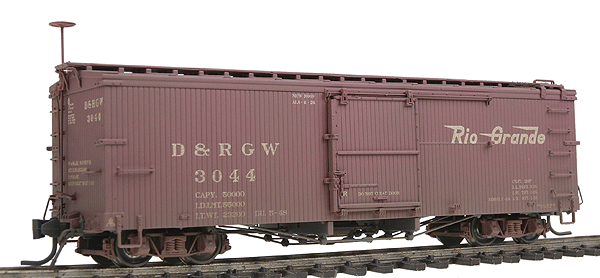 Blackstone Models(TM) 3000 Series 30' Boxcar - Weathered -- Denver & Rio Grande Western #3044 (Flying Grande Herald)