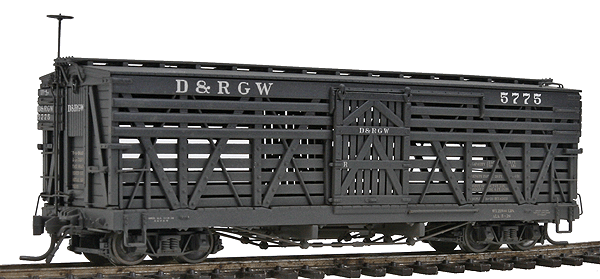 Blackstone Models(TM) 5500 Series 30' Stock Car - Weathered -- Denver & Rio Grande Western #5775 (B2/3 Style)