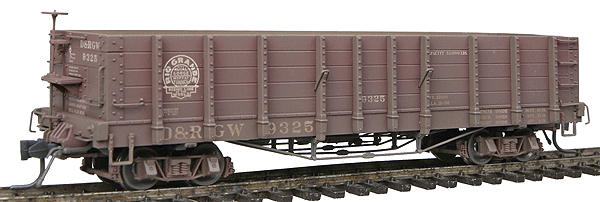 Blackstone Models(TM) High Side Gondola,Weathered,Lightly Sun-Faded Scheme -- Denver & Rio Grande Western #9325 (Moffat Tunnel Herald)